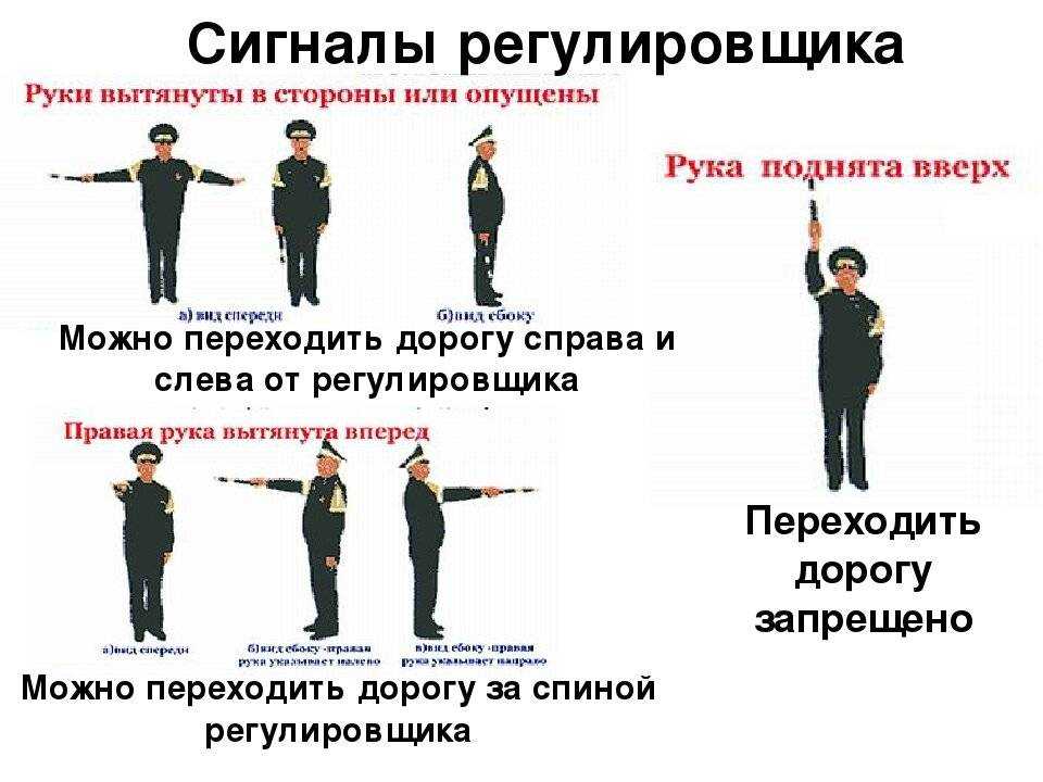 Сигналы и жесты регулировщика пдд в картинках и с пояснениями